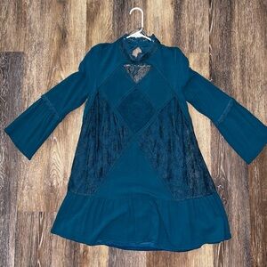Altar'd State Teal Lace Dress